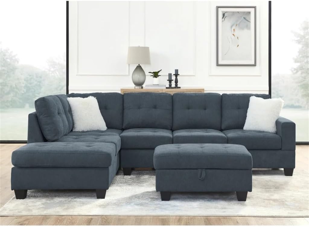 BERHUTJ 107 Fabric Sectional Sofa review,BERHUTJ sectional sofa review pros cons,107 Fabric Sectional Sofa honest review,BERHUTJ L shape sofa review verdict,BERHUTJ storage ottoman review worth buying,BERHUTJ synthetic fiber sofa review rating — design and build quality detail