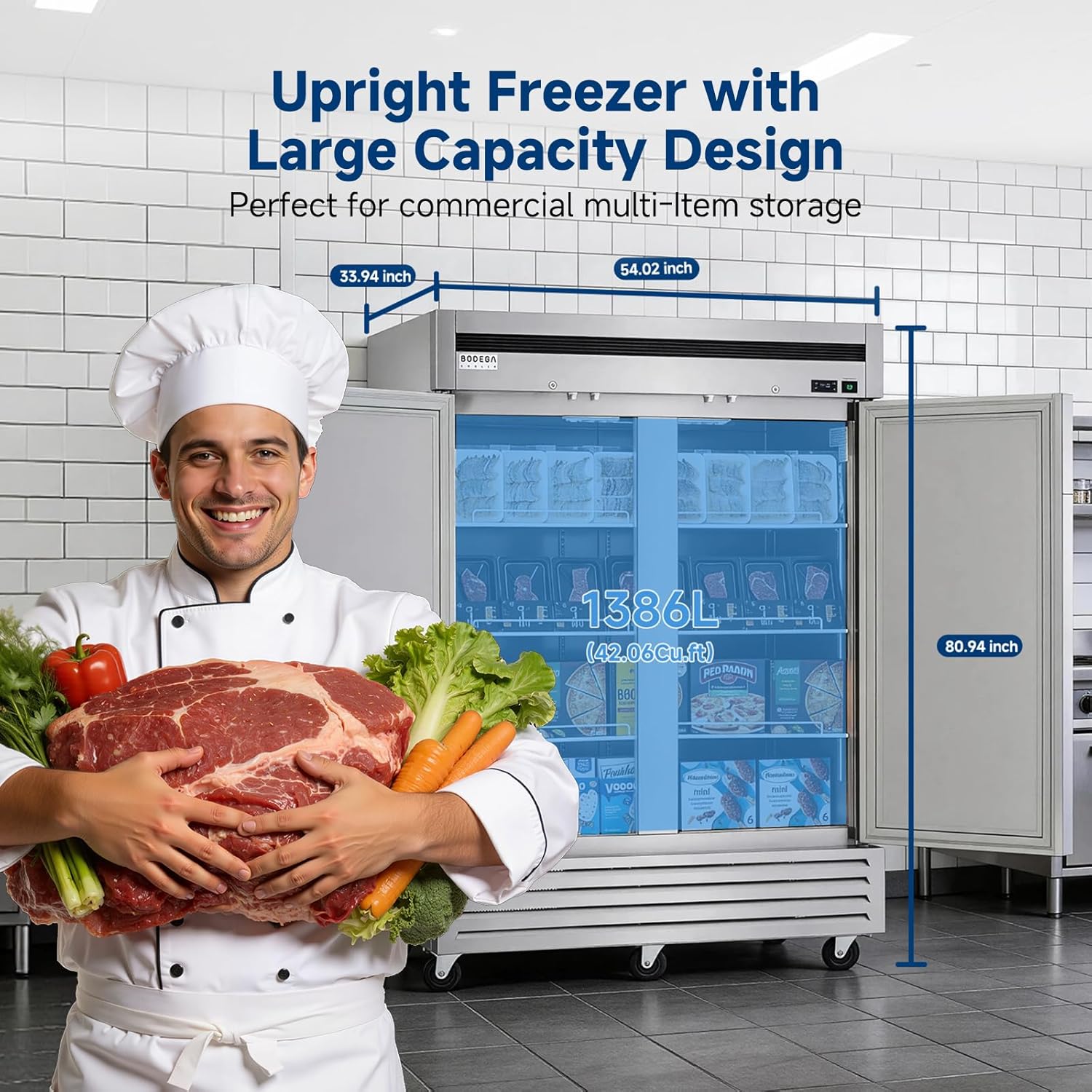 BODEGA commercial freezer review unboxing - includes freezer, shelves, casters, manual