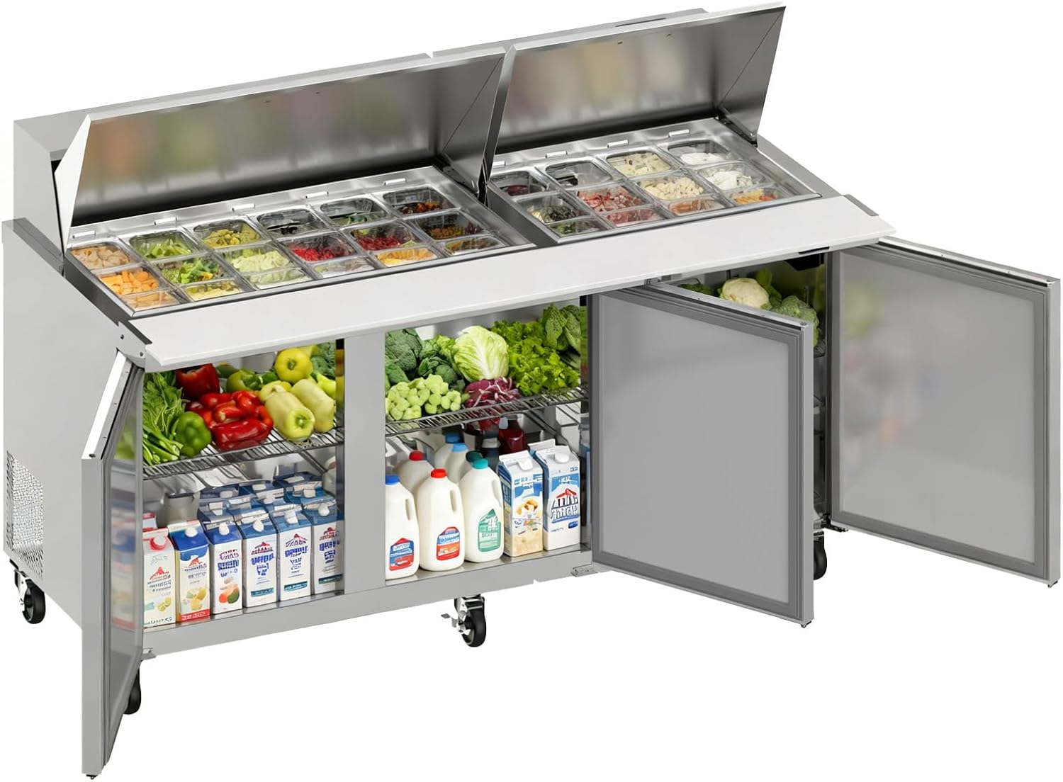 Bluelinecool sandwich prep table review — full box contents and build quality