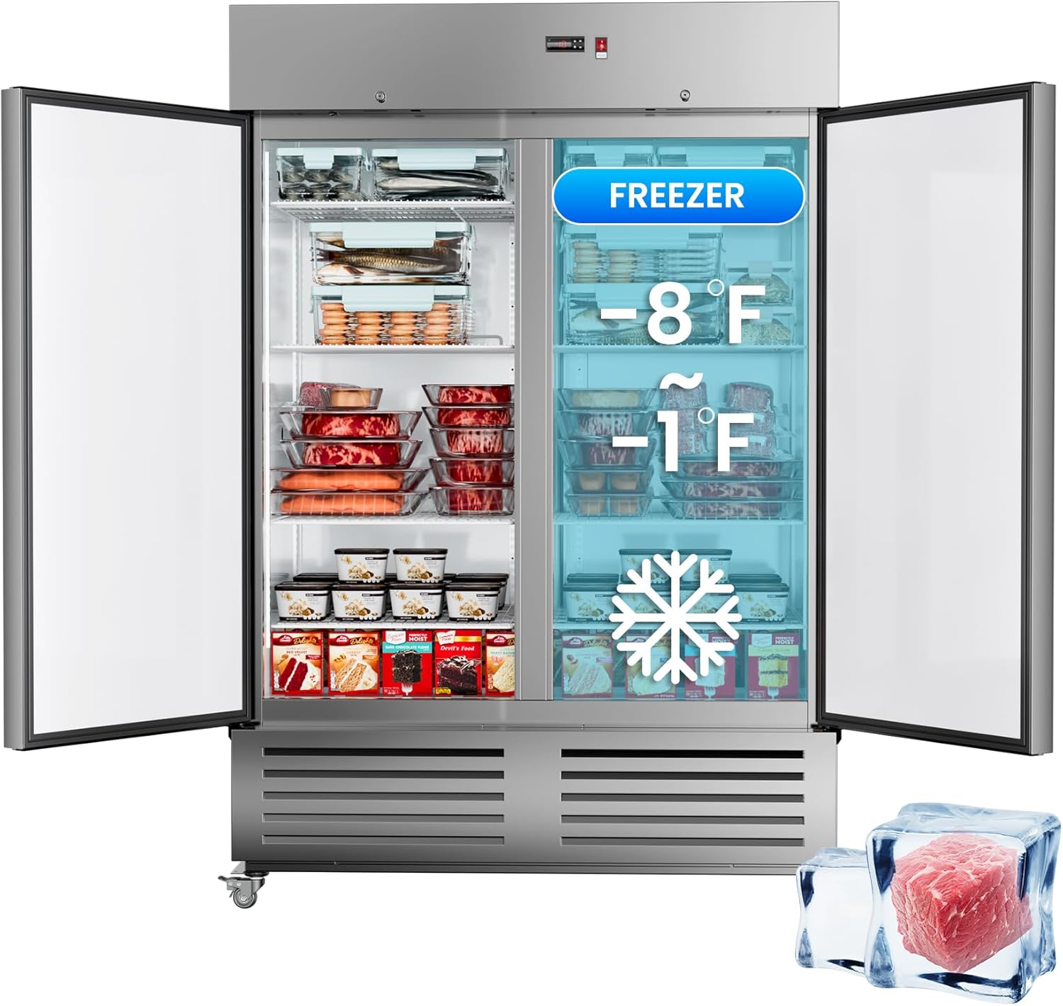 Ferueo 54W freezer review,Ferueo freezer review and rating,is Ferueo 54W freezer worth buying,Ferueo 54W freezer review pros cons,Ferueo commercial freezer review honest opinion,Ferueo 54W freezer review verdict build quality and materials close-up
