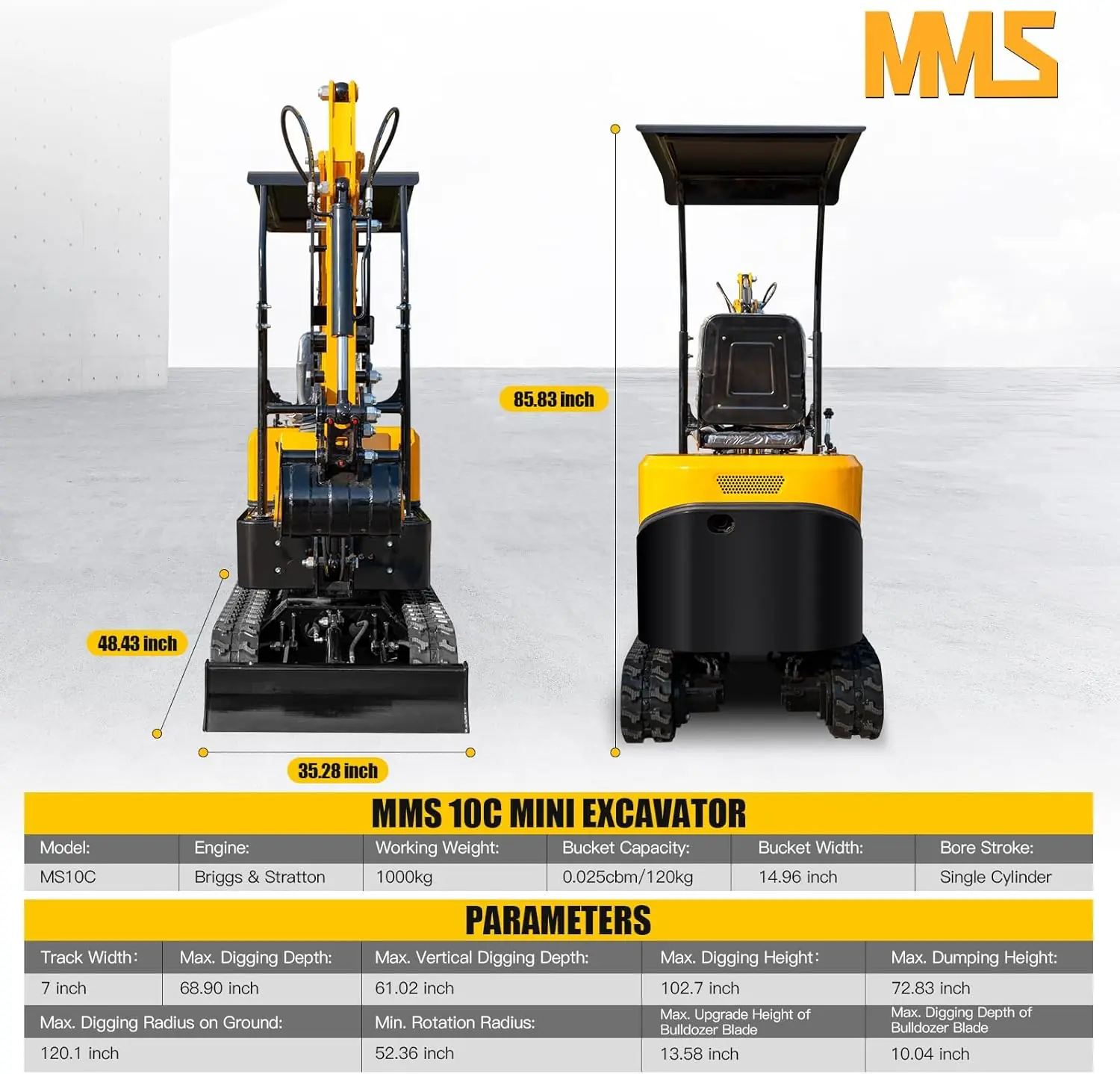 MMS 1 ton mini excavator review — testing methodology