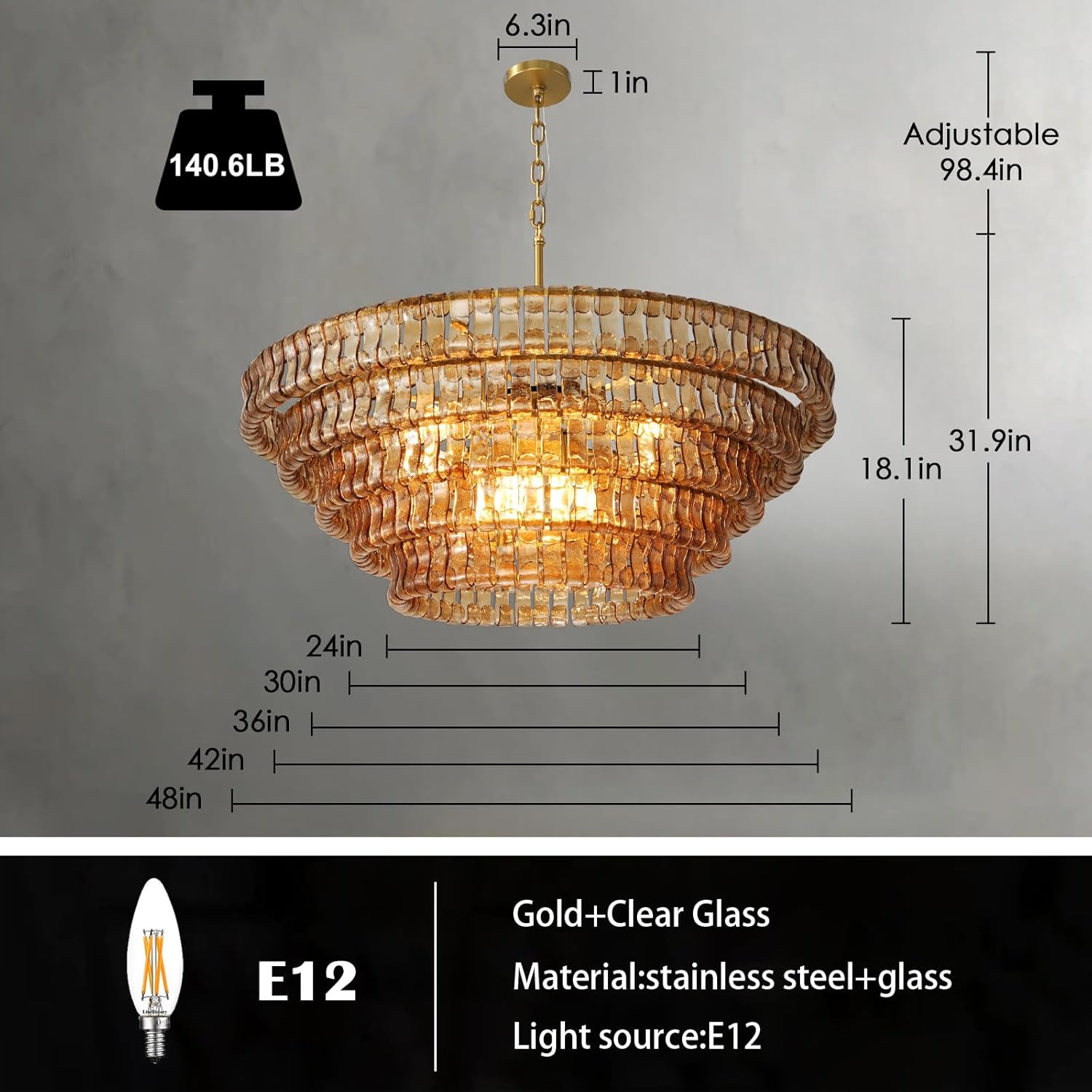 YIOSI gold chandelier review,YIOSI chandelier review pros cons,YIOSI 48 inch chandelier review,YIOSI smoked glass chandelier review,YIOSI gold chandelier honest review,YIOSI chandelier review rating — features that matter in real use